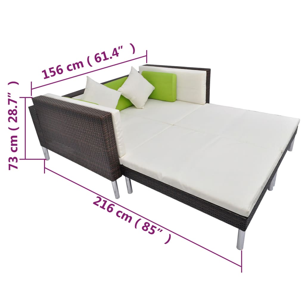 Set Mobilier De Grădină Cu Perne, 4 Piese, , Poliratan