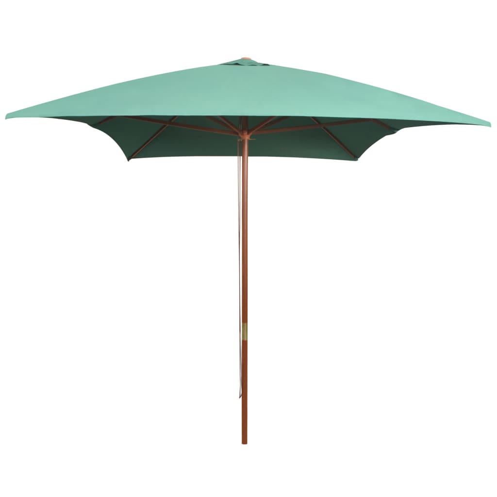 Umbrelă De Soare Cu Stâlp De Lemn, 200 X 300 Cm, Alb
