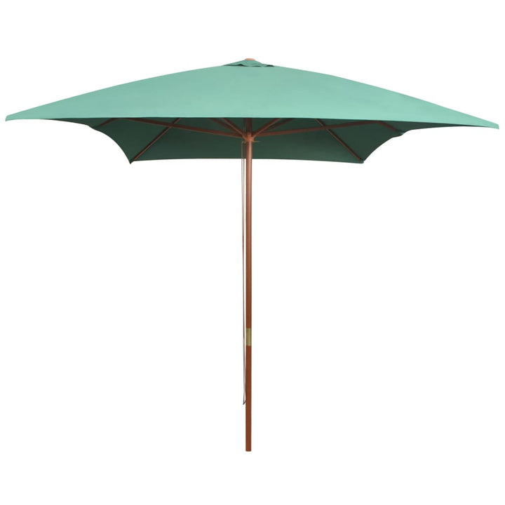 Umbrelă De Soare Cu Stâlp De Lemn, 200 X 300 Cm, Alb