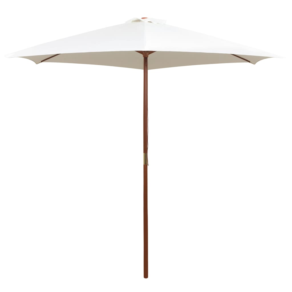 Umbrelă De Soare Cu Stâlp De Lemn, Alb , 270X270 Cm