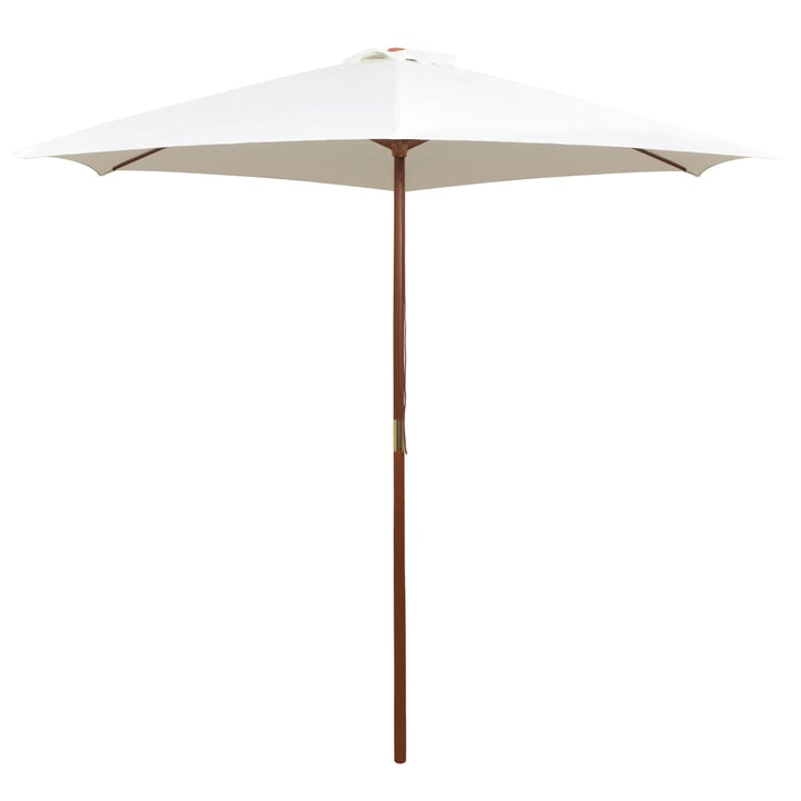 Umbrelă De Soare Cu Stâlp De Lemn, Alb , 270X270 Cm
