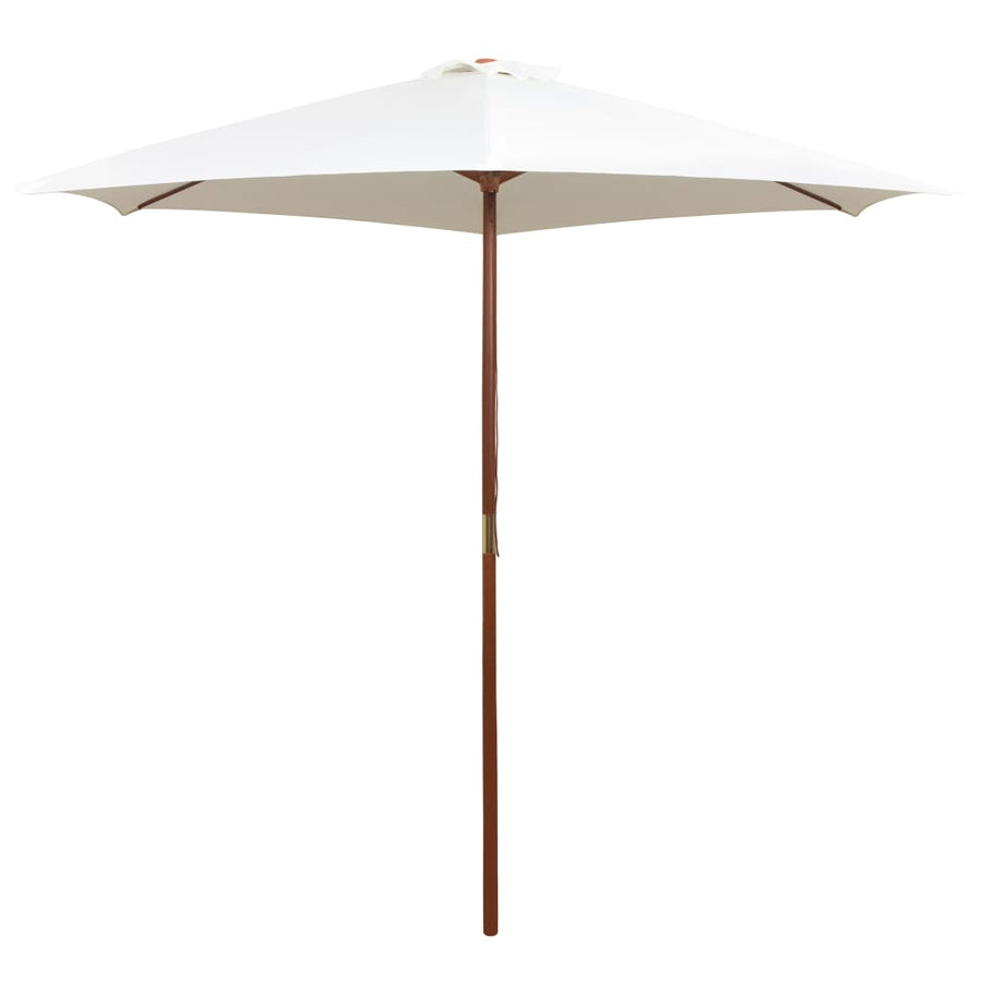 Umbrelă De Soare Cu Stâlp De Lemn, Alb , 270X270 Cm