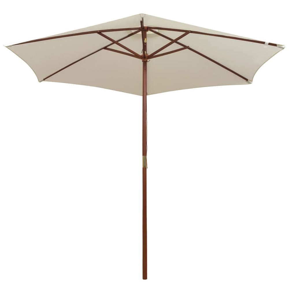 Umbrelă De Soare Cu Stâlp De Lemn, Alb , 270X270 Cm