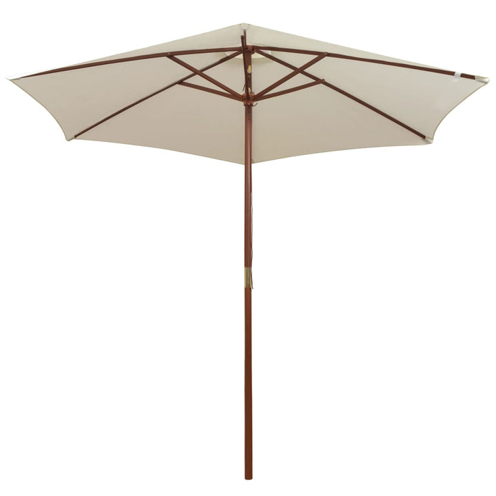 Umbrelă De Soare Cu Stâlp De Lemn, Alb , 270X270 Cm
