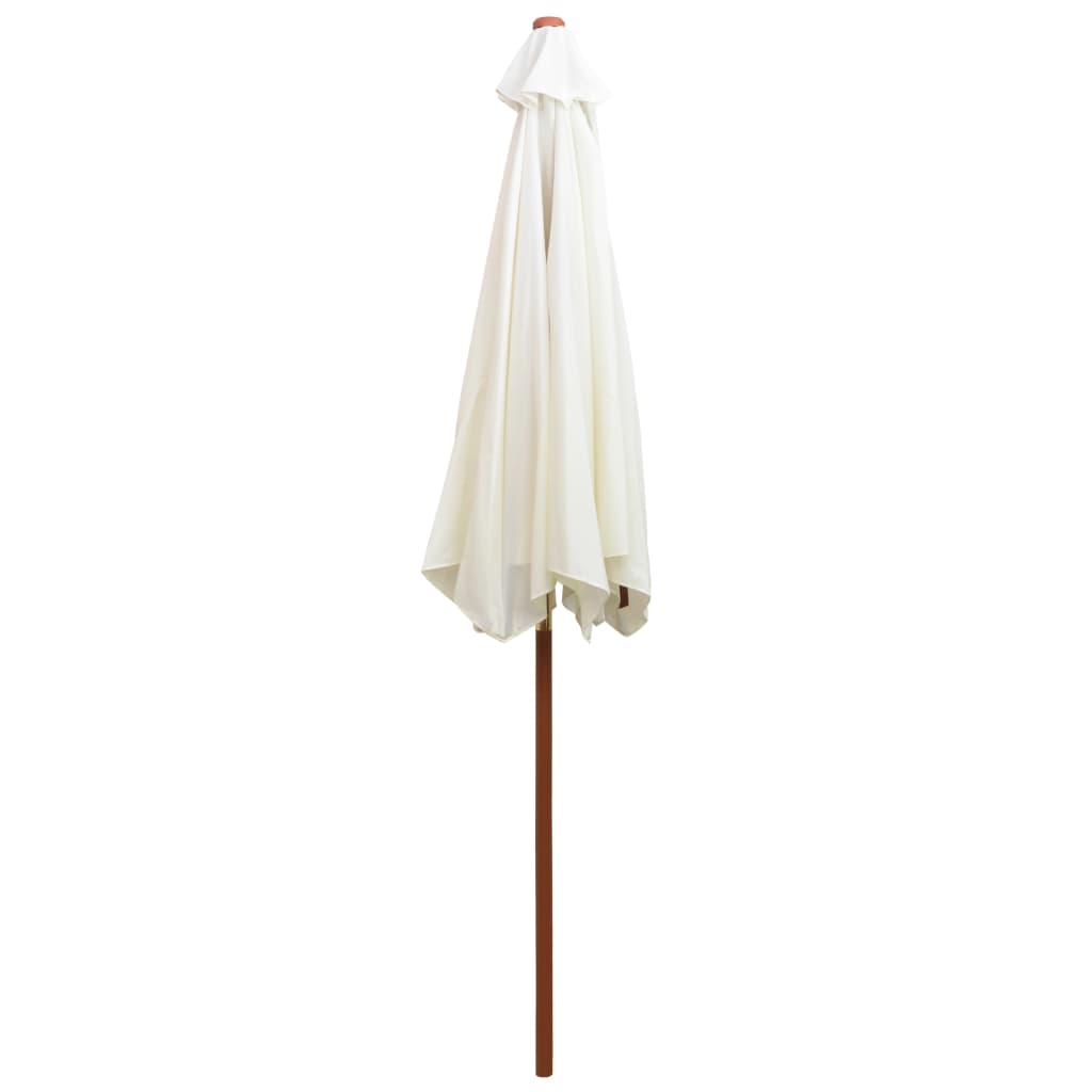 Umbrelă De Soare Cu Stâlp De Lemn, Alb , 270X270 Cm