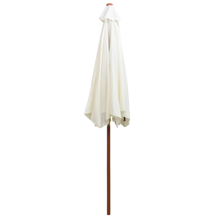 Umbrelă De Soare Cu Stâlp De Lemn, Alb , 270X270 Cm