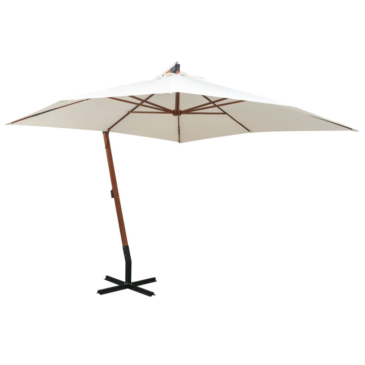 Umbrelă În Consolă Cu Stâlp, Azuriu, 3,5X2,9 M, Lemn De Brad