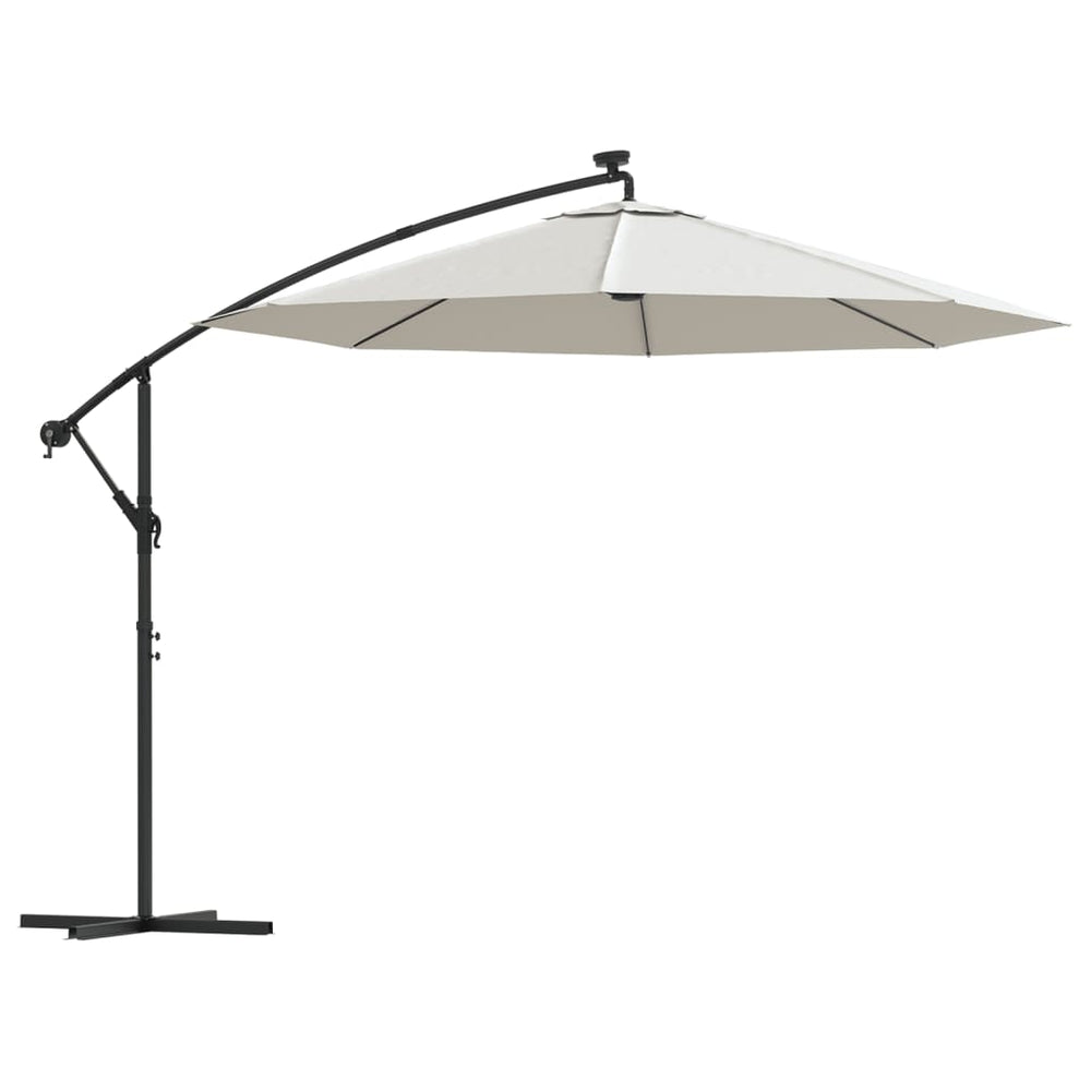 Umbrelă Soare Suspendată, Iluminare Led, Stâlp Metalic