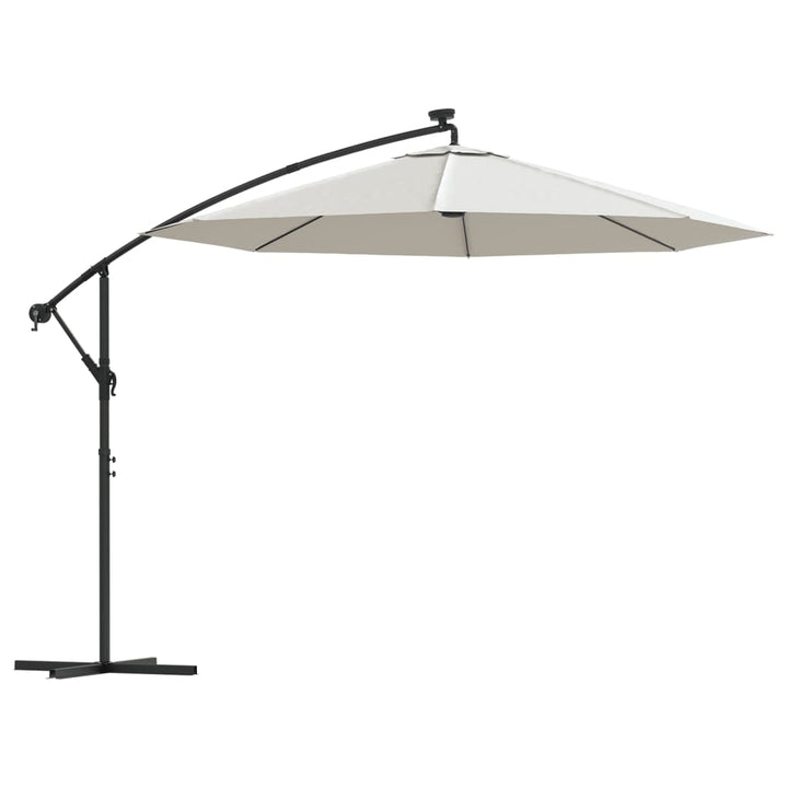 Umbrelă Soare Suspendată, Iluminare Led, Stâlp Metalic