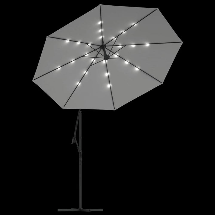 Umbrelă Soare Suspendată, Iluminare Led, Stâlp Metalic