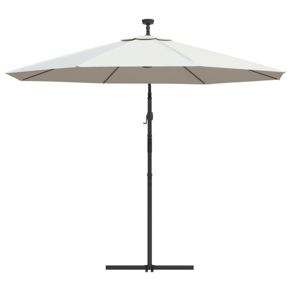 Umbrelă Soare Suspendată, Iluminare Led, Stâlp Metalic