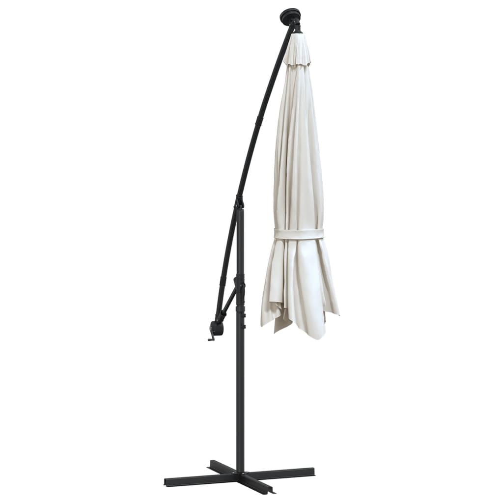 Umbrelă Soare Suspendată, Iluminare Led, Stâlp Metalic