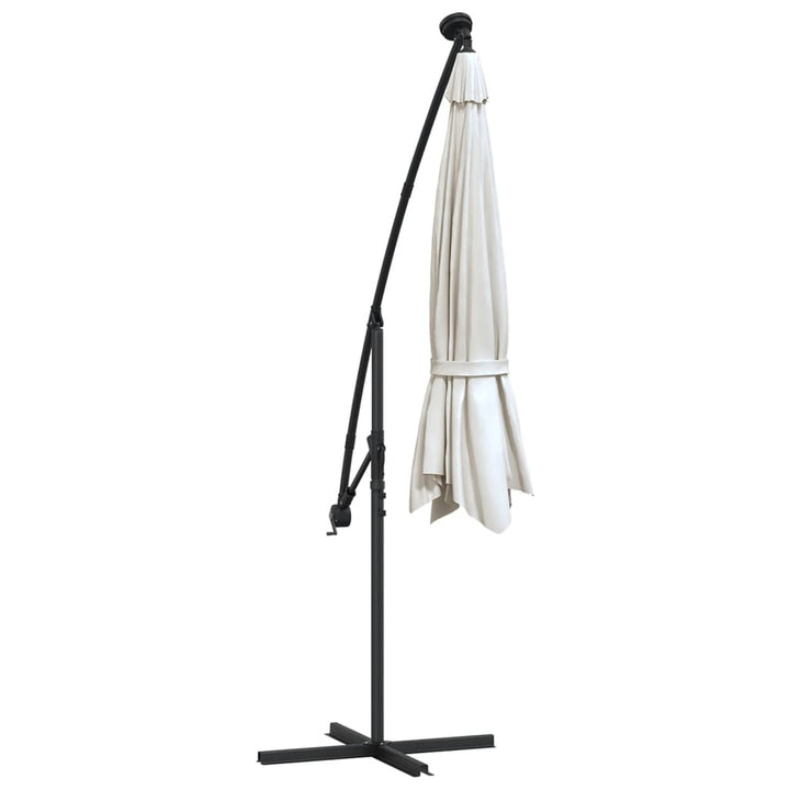 Umbrelă Soare Suspendată, Iluminare Led, Stâlp Metalic