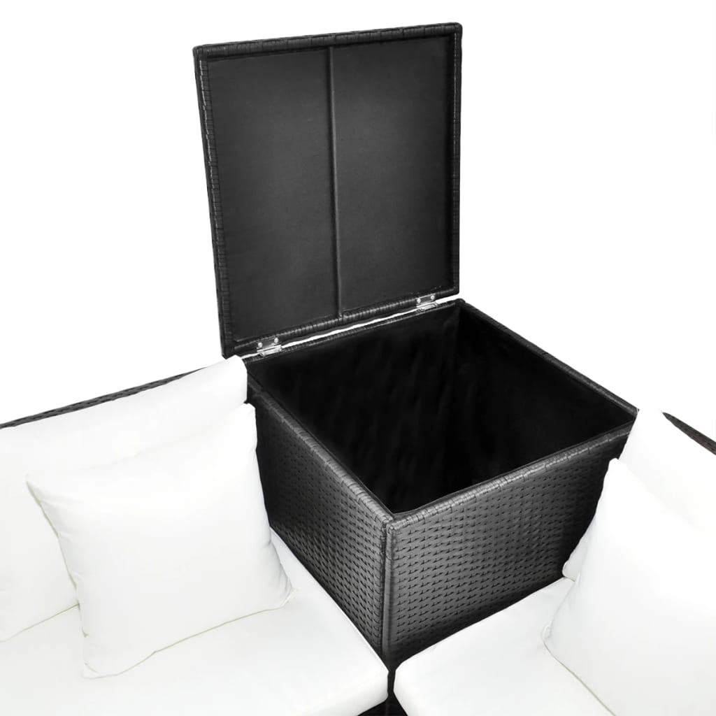 Set Mobilier De Grădină Cu Perne, 4 Piese, , Poliratan