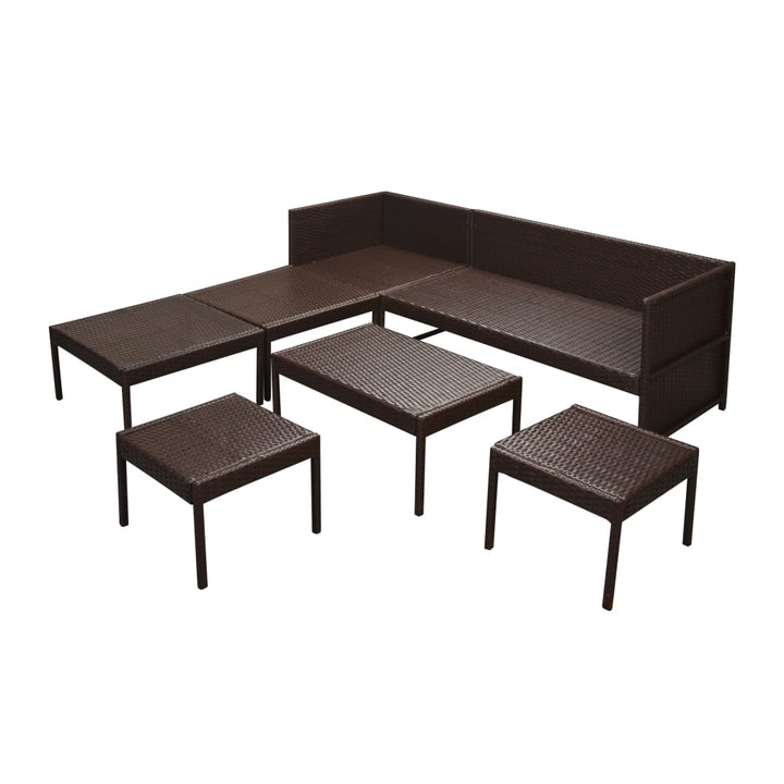 Set Mobilier De Grădină Cu Perne, 6 Piese, , Poliratan