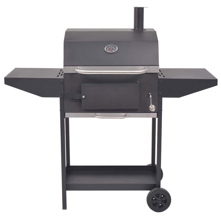 Grătar Barbecue Cu Cărbuni, Afumătoare Și Raft Jos, Negru