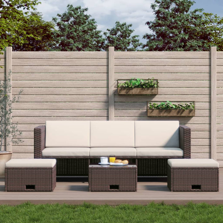 Set Mobilier De Grădină Cu Perne, 4 Piese, , Poliratan