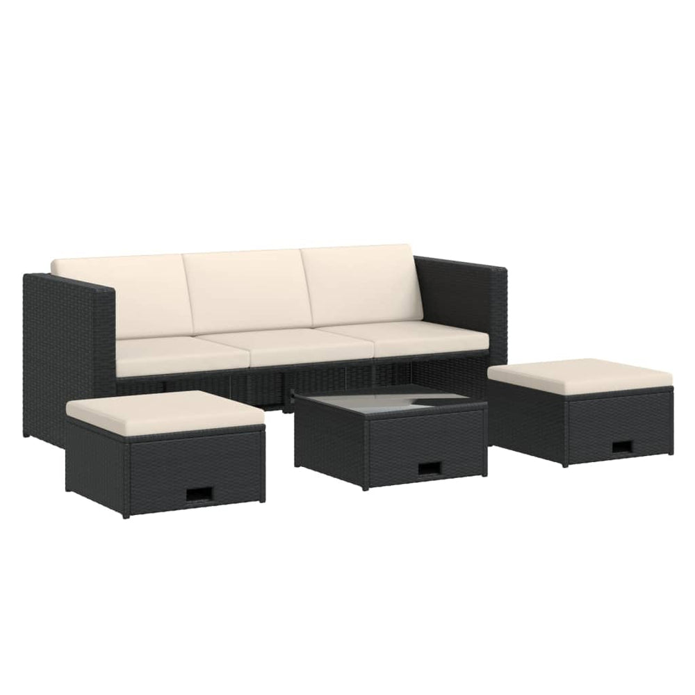 Set Mobilier De Grădină Cu Perne, 4 Piese, , Poliratan