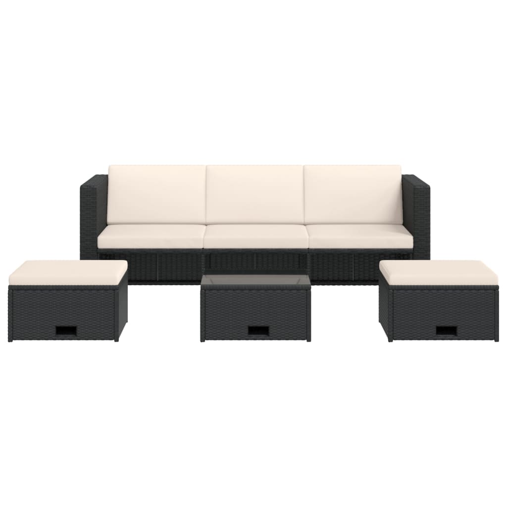 Set Mobilier De Grădină Cu Perne, 4 Piese, , Poliratan