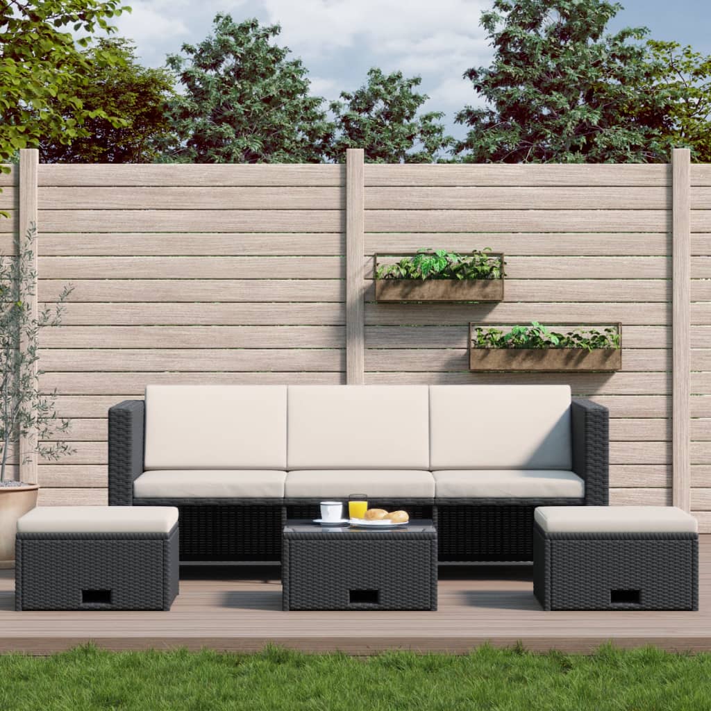 Set Mobilier De Grădină Cu Perne, 4 Piese, , Poliratan