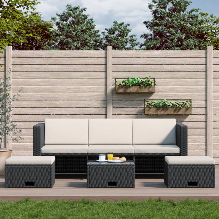 Set Mobilier De Grădină Cu Perne, 4 Piese, , Poliratan