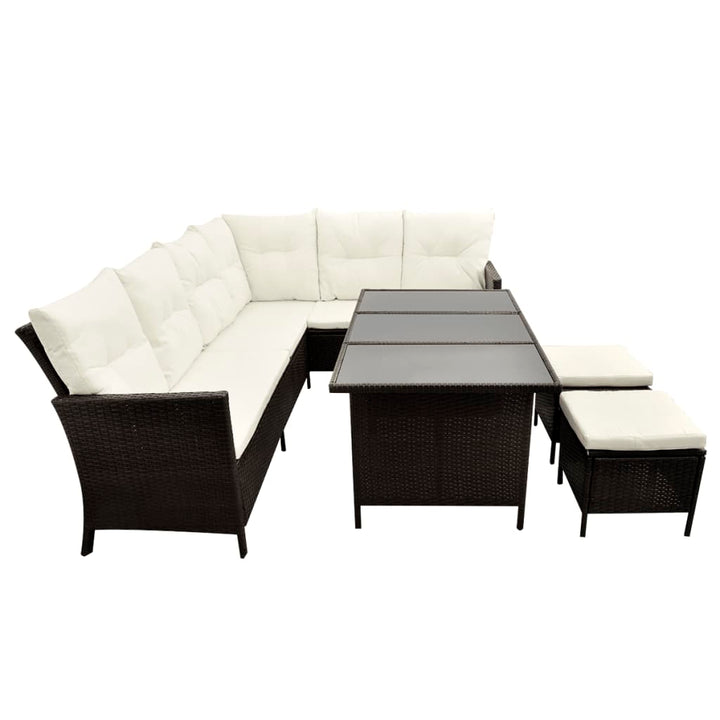 Set Mobilier De Grădină Cu Perne, 4 Piese, , Poliratan