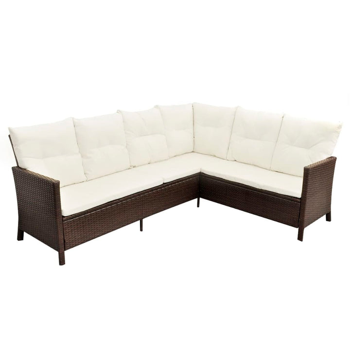 Set Mobilier De Grădină Cu Perne, 4 Piese, , Poliratan