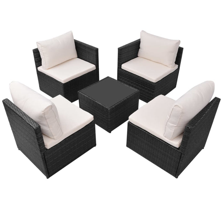 Set Mobilier De Grădină Cu Perne, 5 Piese, , Poliratan