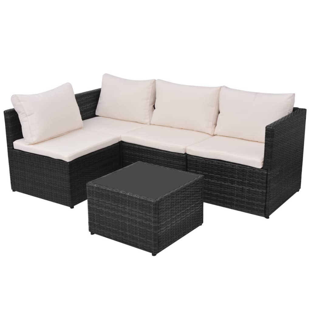 Set Mobilier De Grădină Cu Perne, 5 Piese, , Poliratan