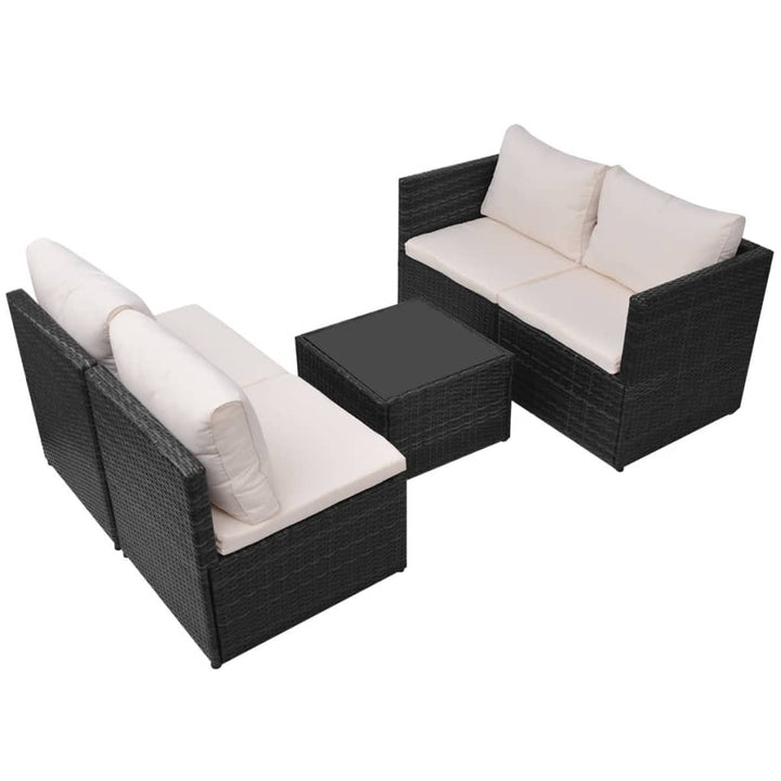 Set Mobilier De Grădină Cu Perne, 5 Piese, , Poliratan