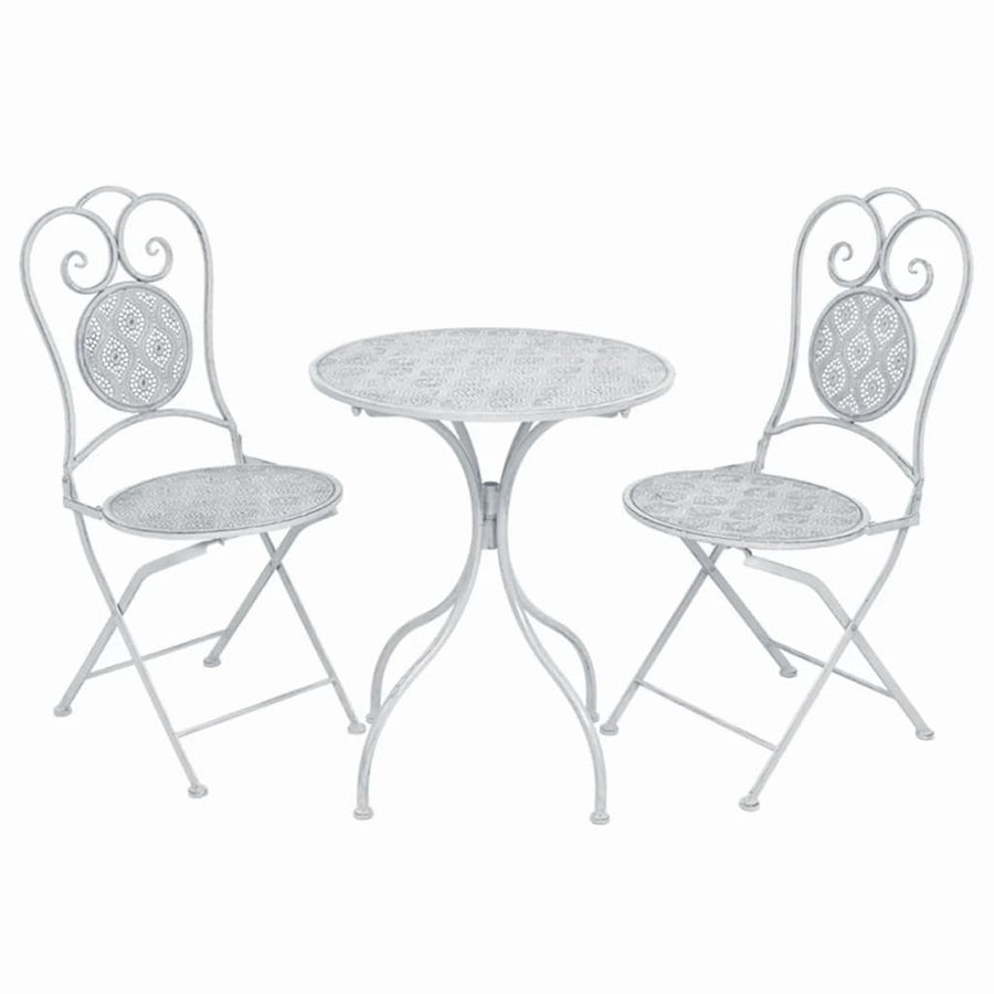 Set Mobilier De Bistro, 3 Piese, Cenușiu, Oțel