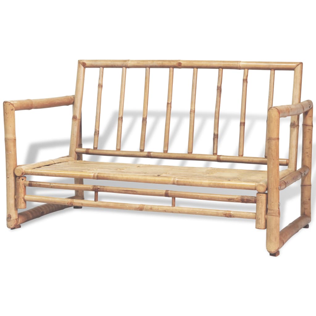 Set Mobilier De Grădină Cu Perne, 4 Piese, Bambus
