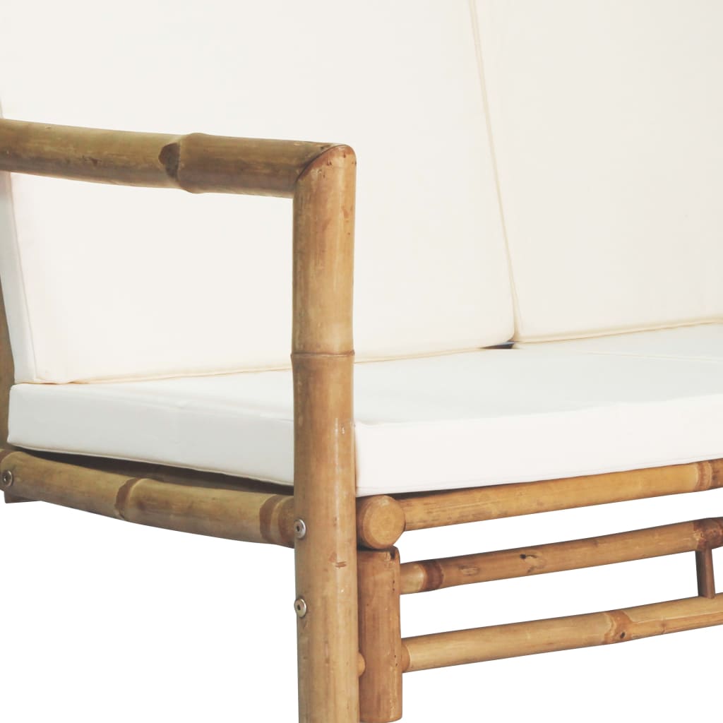 Set Mobilier De Grădină Cu Perne, 4 Piese, Bambus