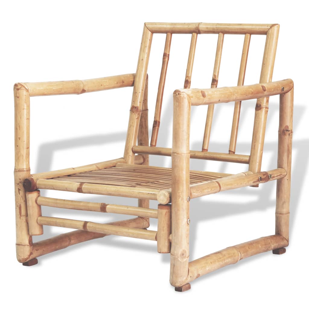 Set Mobilier De Grădină Cu Perne, 4 Piese, Bambus