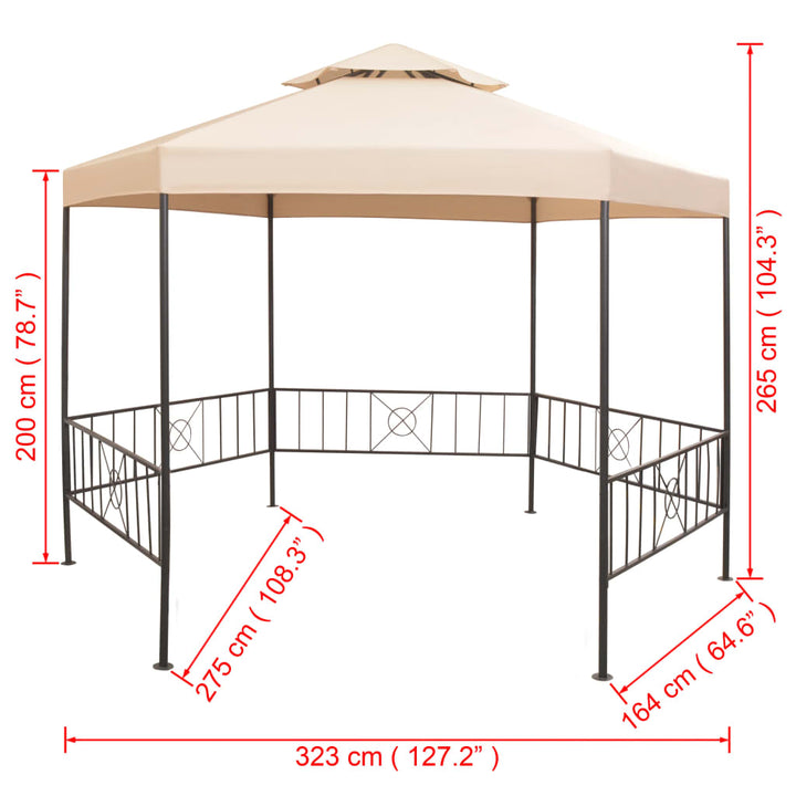Pavilion Marchiză De Grădină, Cort, Hexagonal, 323X265 Cm,