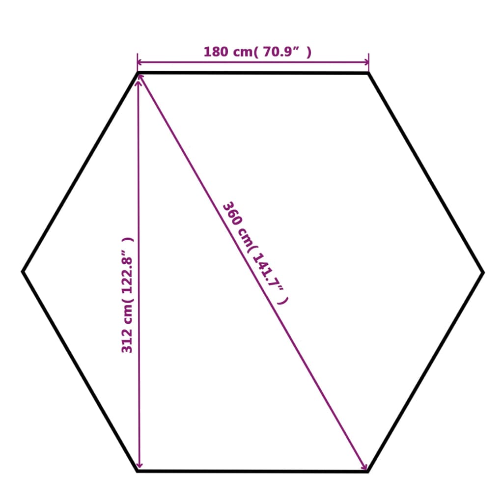 Marchiză Pavilion De Grădină, Perdele, Hexagonal, 360X265 Cm
