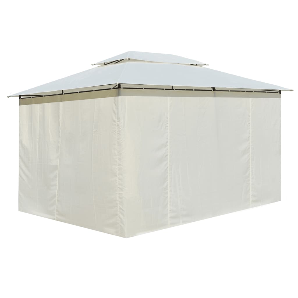 Cort De Grădină Cu Perdele 4 X 3 M, Alb