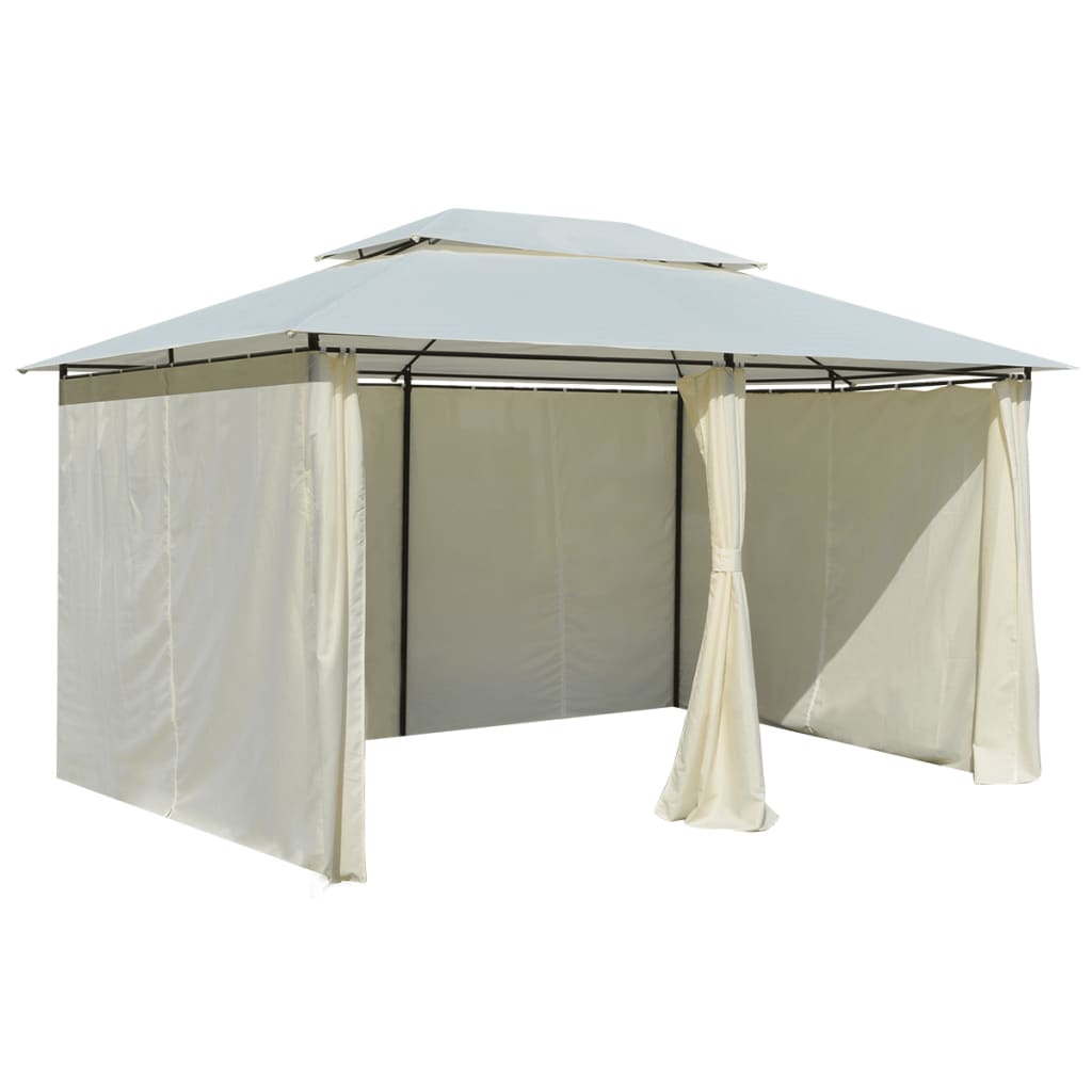 Cort De Grădină Cu Perdele 4 X 3 M, Alb