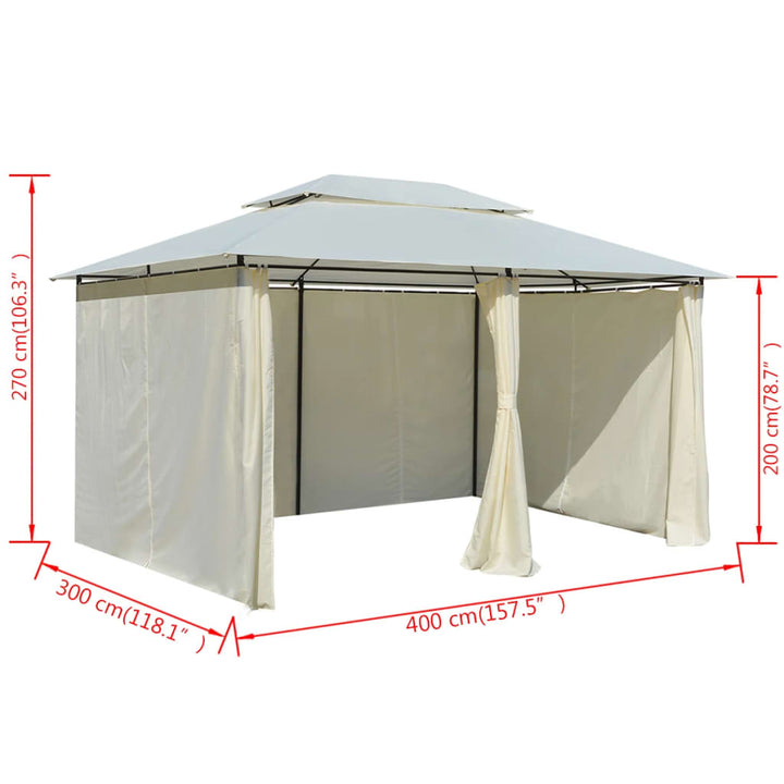 Cort De Grădină Cu Perdele 4 X 3 M, Alb