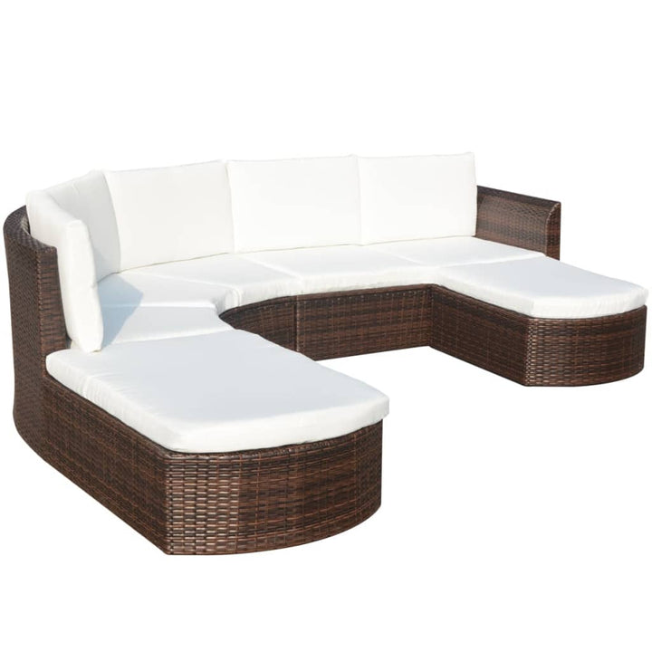 Set Mobilier De Grădină Cu Perne, 4 Piese, , Poliratan
