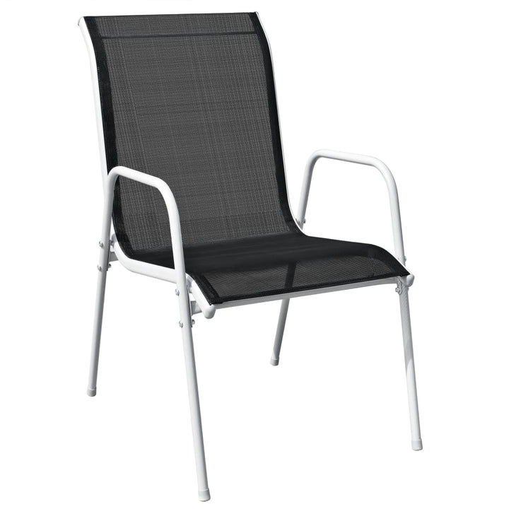 Set Mobilier Bistro, 3 Piese, Negru, Oțel
