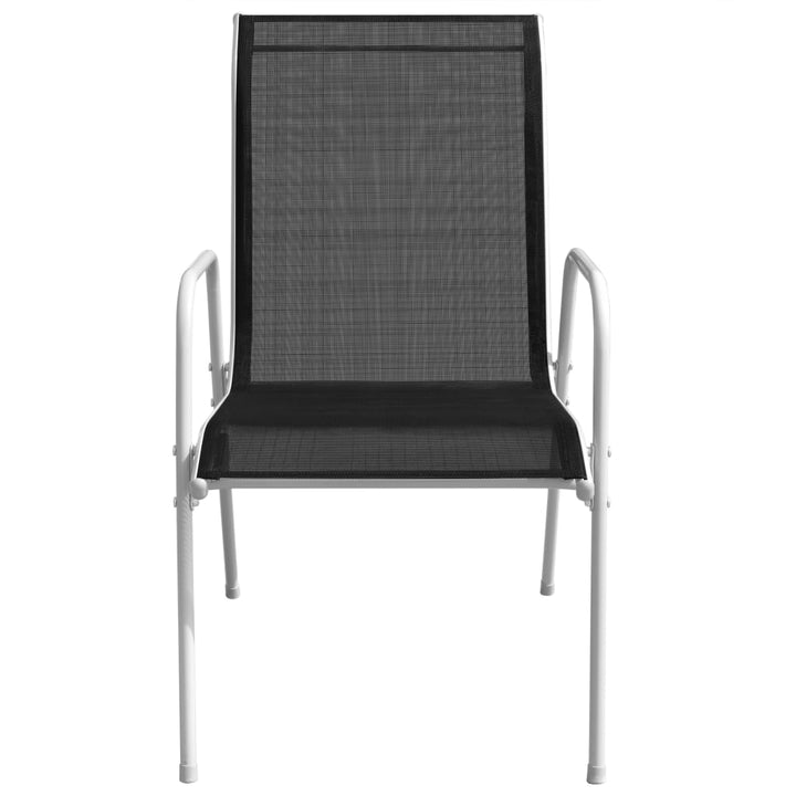 Set Mobilier Bistro, 3 Piese, Negru, Oțel
