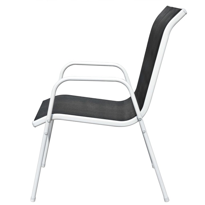 Set Mobilier Bistro, 3 Piese, Negru, Oțel