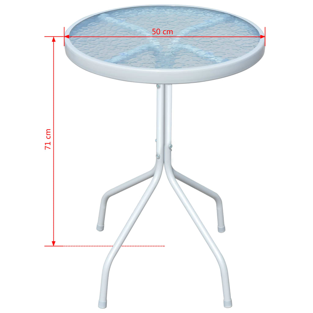 Set Mobilier Bistro, 3 Piese, Negru, Oțel