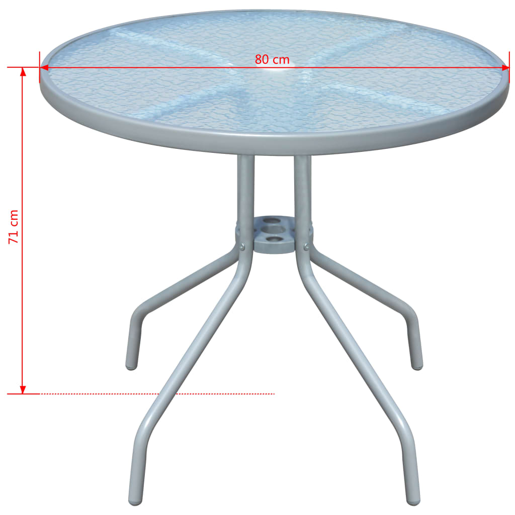 Set Mobilier De Exterior, 5 Piese, Negru, Oțel