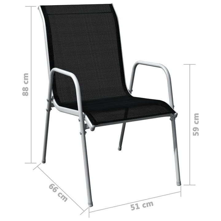 Set Mobilier De Exterior, 5 Piese, Negru, Oțel