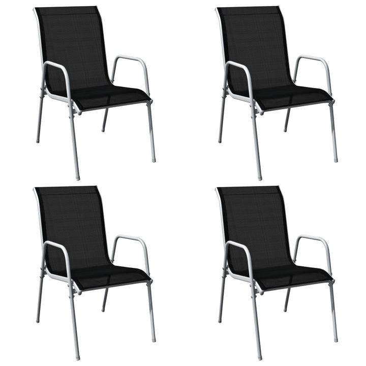 Set Mobilier De Exterior, 5 Piese, Negru, Oțel