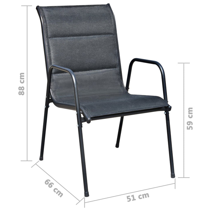Set Mobilier De Exterior, 5 Piese, Negru, Oțel