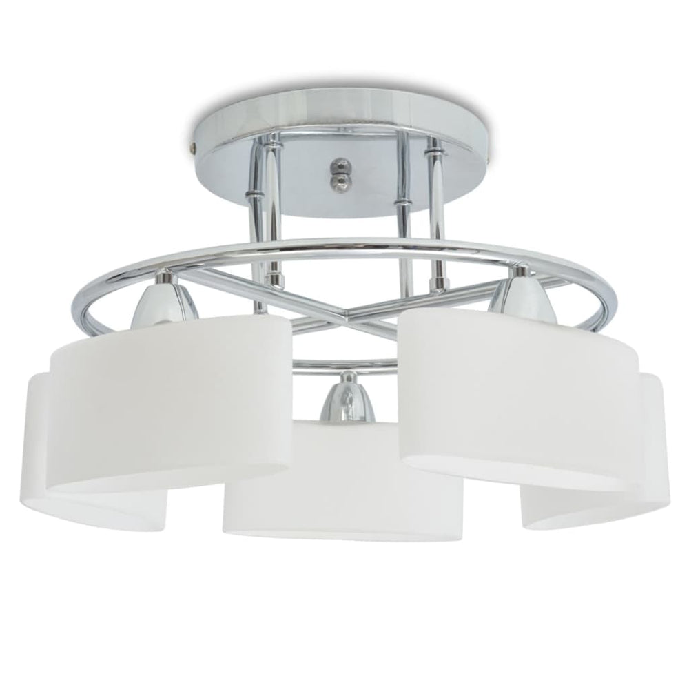 Lustră Cu Abajururi Din Sticlă Elipsoide, 5 Becuri E14, 200 W