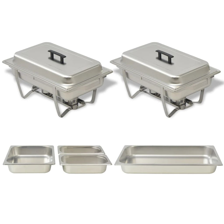 Set Vase Încălzire Mâncare, 3 Piese, Oțel Inoxidabil